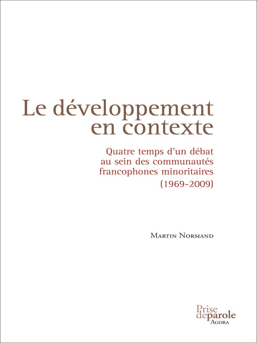 Title details for Développement en contexte by Martin Normand - Available